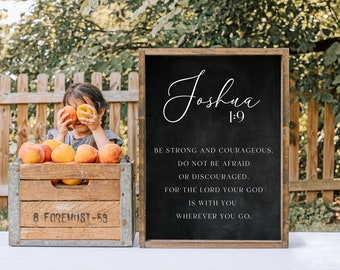 Be Strong and Courageous - Wood Sign - Joshua 1:9 - Religious Art - Family Room - Home Decor - Entryway - Nursery - MORE SIZES & COLORS