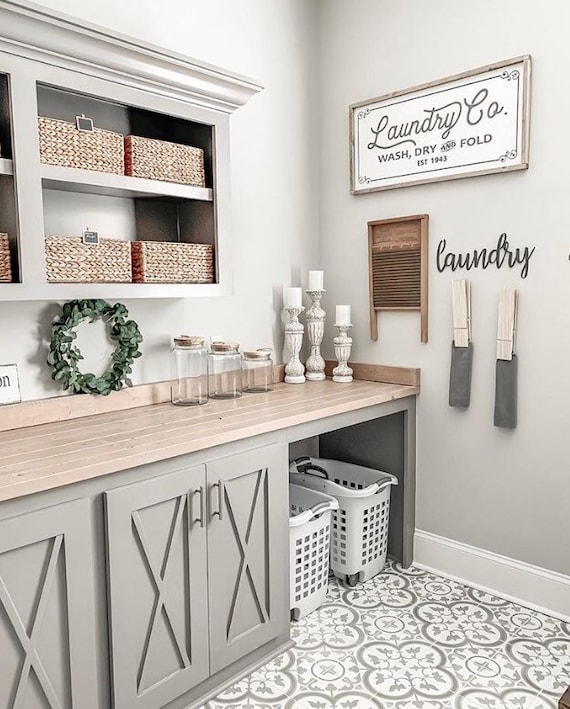 Laundry Room Sign 13x32 Farmhouse Modern Home - Etsy