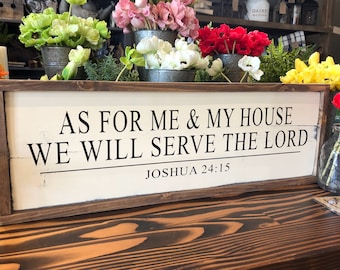 As For Me and my House Wood Sign - Farmhouse - Religious - Scripture