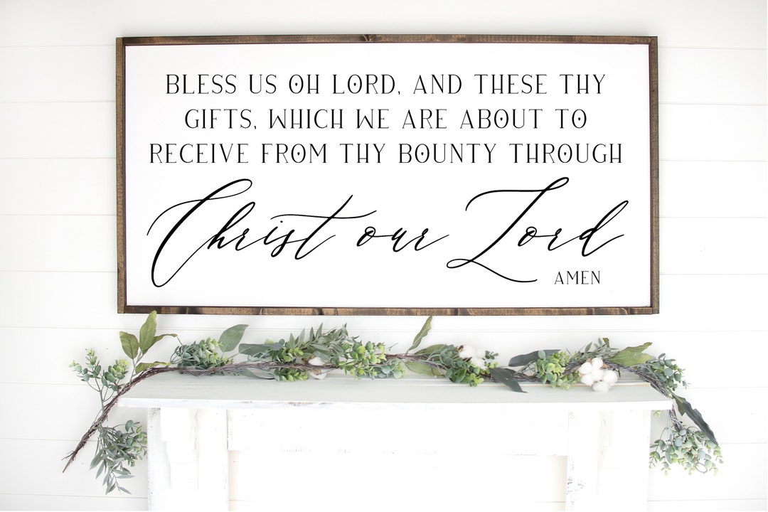 Bless Us Oh Lord 48x24 MORE SIZES &amp; COLORS Dining Room Decor Kitchen ...
