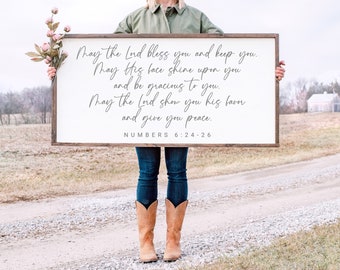 May the Lord Bless You - Wood Sign - Numbers 6:24-26 - Family Room - Home Decor - Entryway - Nursery - MORE SIZES & COLORS