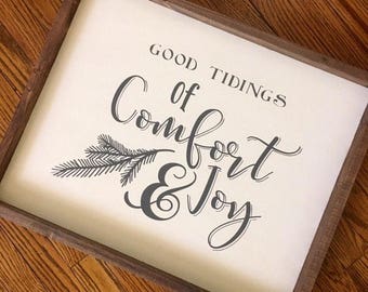 Comfort and Joy Wood sign - Christmas Decor - Christmas Sign - Holiday Decor - Farmhouse Style