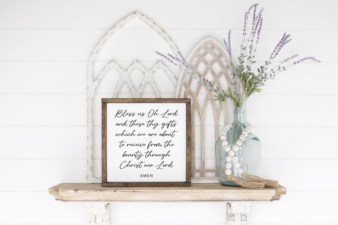Bless us Oh Lord Printable Meal Prayer Christian Art | Etsy