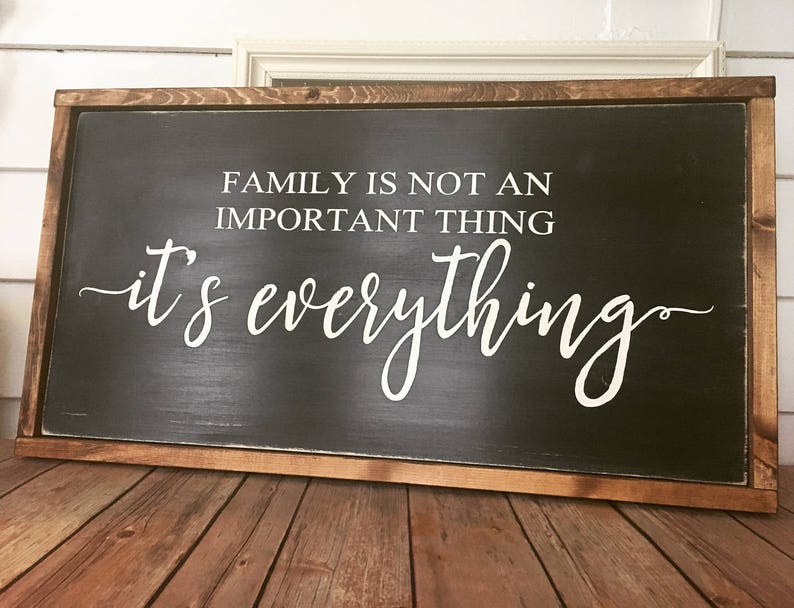 Family is Everything Wood Sign 13 x 24 Farmhouse Decor | Etsy