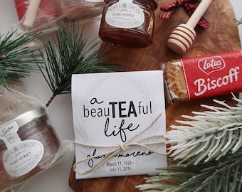 Personalized Tea Packet Holiday Remembrance Gift Set | Christmas Memorial Gift