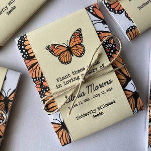 Personalized Memorial Butterfly Milkweed Seed Packets | Butterfly Garden Seed Packets