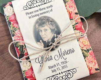 Paquets de graines de myosotis commémoratifs vintage avec photo