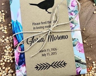 Personalized Memorial Bird Seed Packets