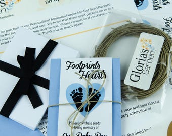 DIY Baby Boy Infant Child Memorial Seed Packet Package – Tiny Footprints