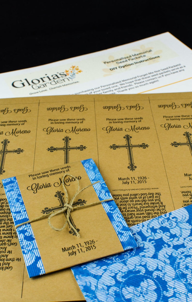 Doityourself Personalized Memorial Religious Seed Packet Etsy