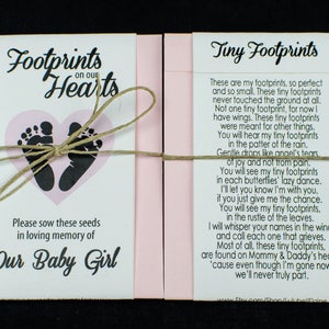 Baby Girl Infant Child Memorial Seed Packets Tiny Footprints image 3