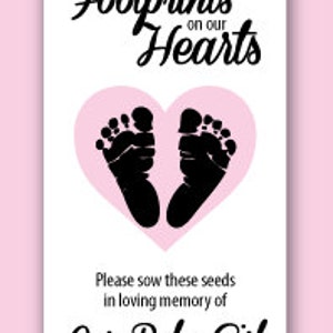 Baby Girl Infant Child Memorial Seed Packets Tiny Footprints image 4