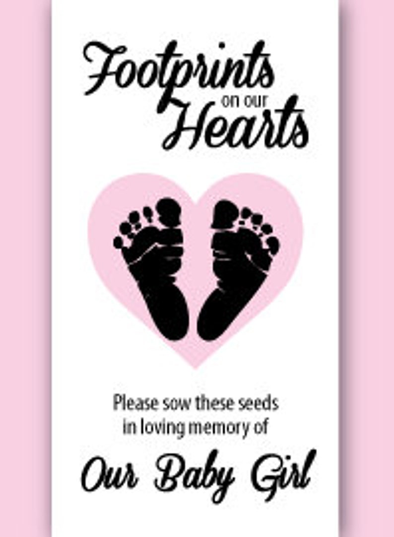 Baby Girl Infant Child Memorial Seed Packets Tiny Footprints image 4