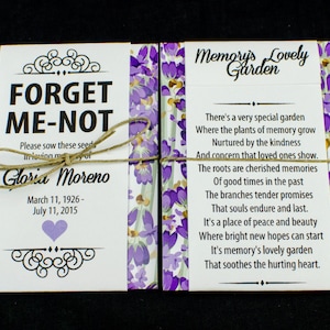 Personalized Memorial Forget-Me-Not Seed Packets in Lavender and Purple image 3