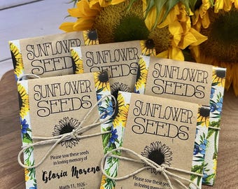 Sunflower Personalized Memorial Seed Packets