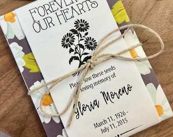 Personalized Memorial Wildflower Seed Packets with Daisies