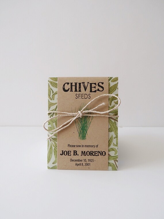 Personalized Memorial Chives Seed Packets Personalized Memorial Chives Seed Packets