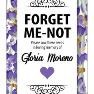 Personalized Memorial Forget-Me-Not Seed Packets in Lavender and Purple image 4