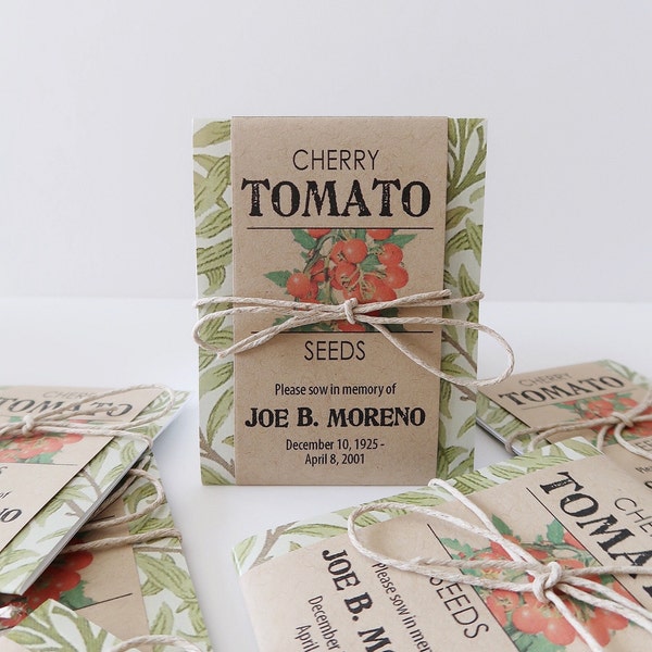 Personalized Memorial Cherry Tomato Seed Packets