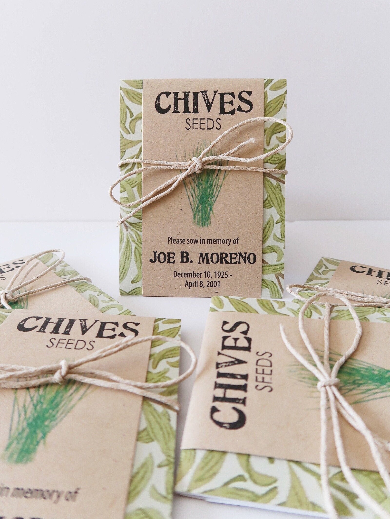 Personalized Memorial Chives Seed Packets Personalized Memorial Chives Seed Packets