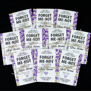 Personalized Memorial Forget-Me-Not Seed Packets in Lavender and Purple image 2