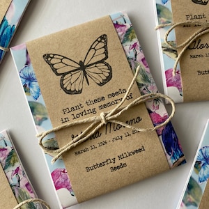Personalized Memorial Butterfly Milkweed Seed Packets | Butterfly Garden Seed Packets