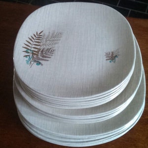 Rare J&G Meakin Sol &quot;Rock Fern&quot; mid-century retro dinner wares