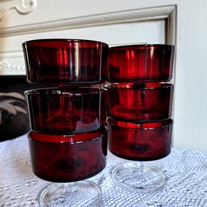 Set di 6 coppette da gelato Arcoroc Luminarc Cavalier color rosso rubino.