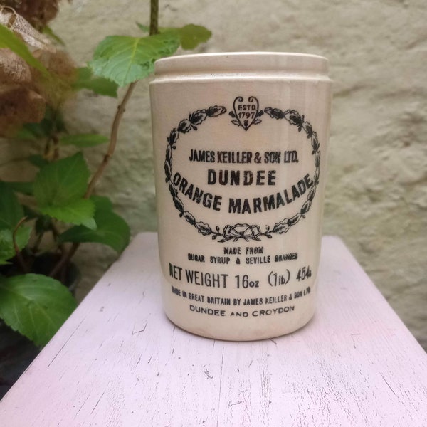 Lovely original vintage James Keiller & Son Dundee marmalade jar