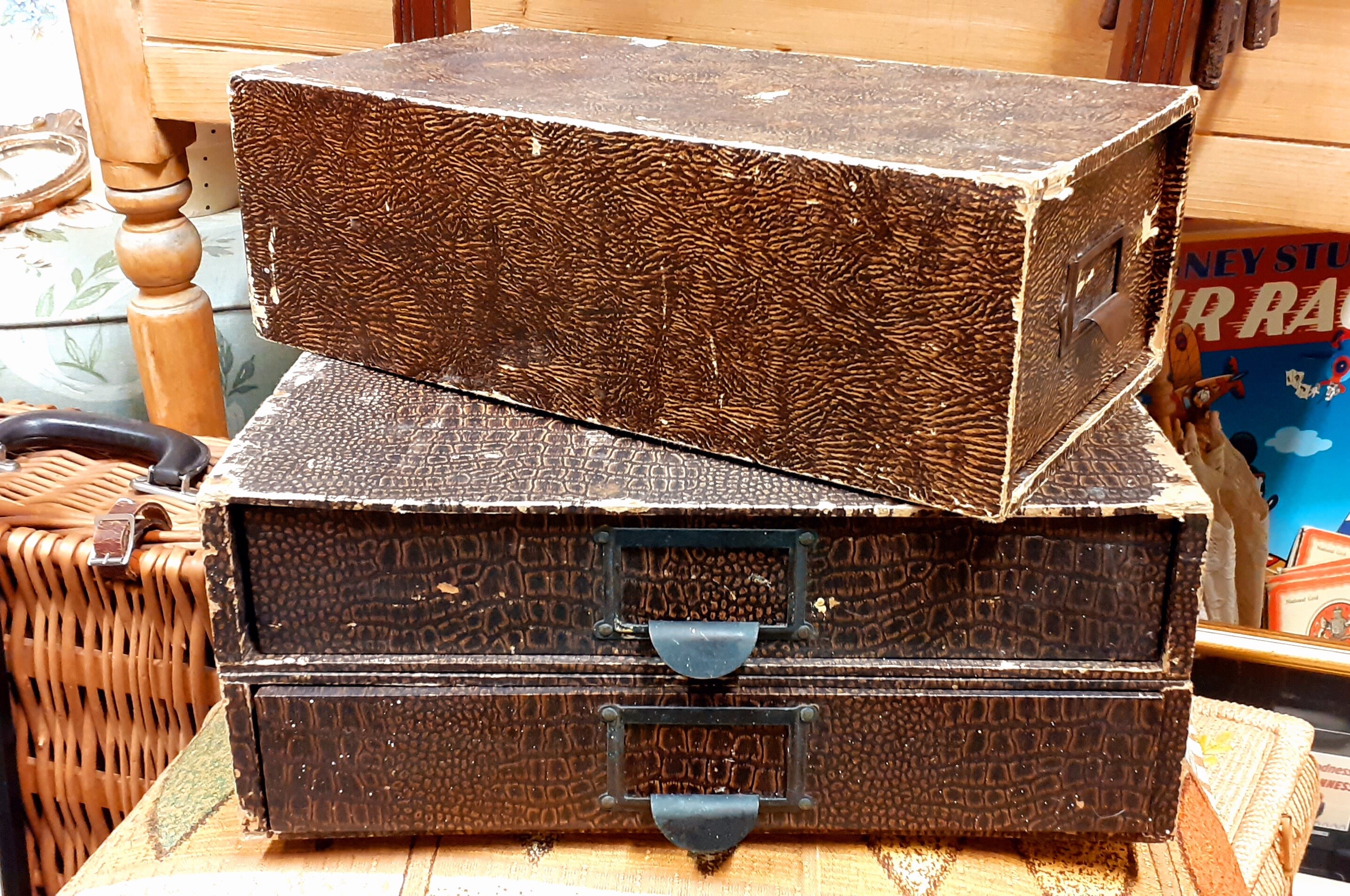 Cajones de almacenamiento de oficinas vintage y caja de | Etsy