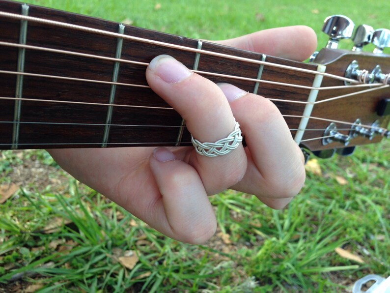 Guitar String Ring or Midi Ring Gold or Silver Double Braid Etsy