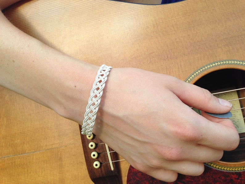 Guitar String Bracelet or Anklet Gold or Silver Double Braid Etsy
