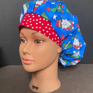 Christmas Gnome Bouffant  Surgery Hat