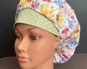 Spring Flowers Bouffant Surgery Hat