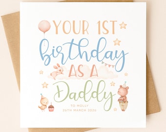 Personalised First Birthday As A Daddy Card | 1st Birthday As My Daddy | Card For New Daddy | Card For Husband | Card For Son | From Baby