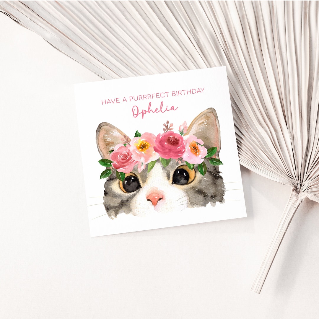Personalised Cat Birthday Card Card for Cat Lover Card From the Cat to ...