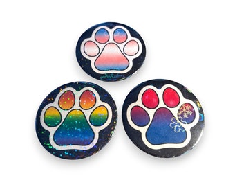 XL Pride Paw Holographic Pins