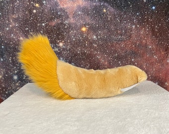 Beige And Gold Fursuit Cosplay Tail