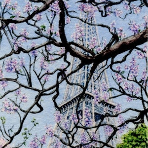 Série PARIS MINIATURE PRINTS - « Paris Scenes » - choisissez « Eiffel Blossoms » ou choisissez parmi 4 autres singles en édition limitée