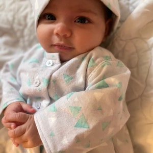 Baby Flannel and Hat Matching Set