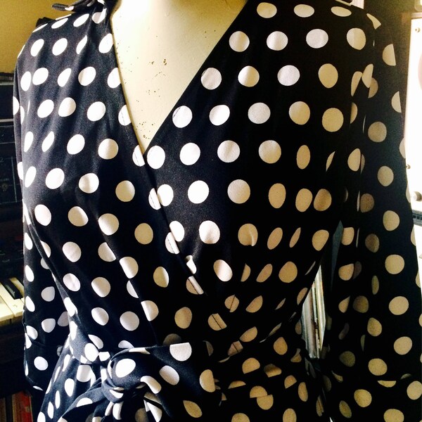 WINTER SALE 50's pin up polkadot Marilyn Monroe size 16 retro dress