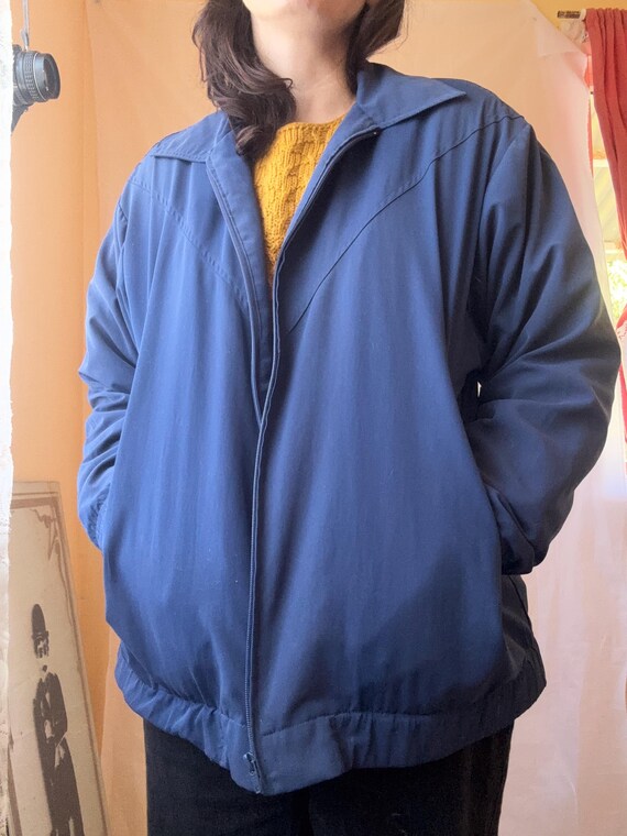 Vintage 70’s Sydney Australia blue lined pockets light everyday jacket AUS 14 US 10 EU 42 Uk 14