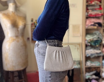 Bolso bandolera vintage Glomesh de los años 80, bolso japonés de malla metálica