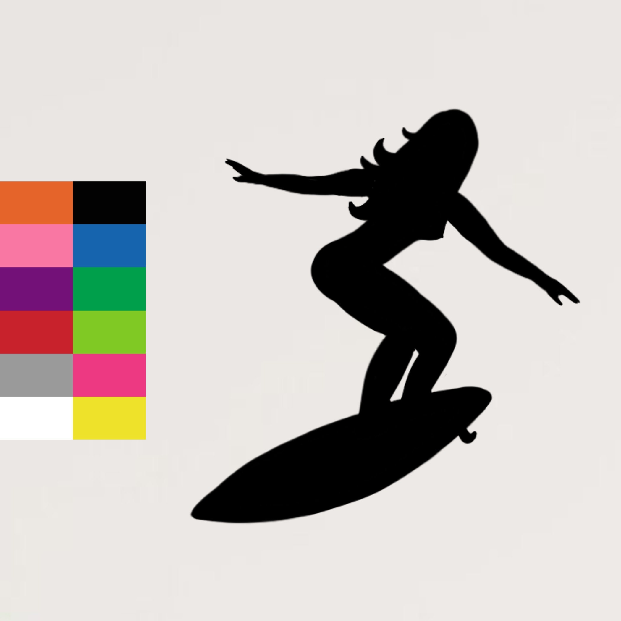 Surfer Girl Vinilo Pegatina / Surfing Longboard Paradise Waves Etsy