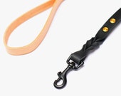 Leather dog leash | Matte Black | handmade using premium British leather