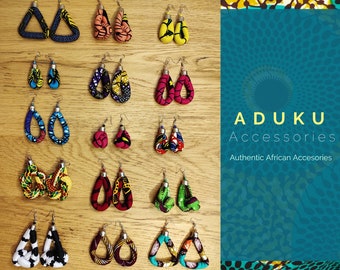 African Earrings Ankara Kitenge Kente Earrings - Ohema