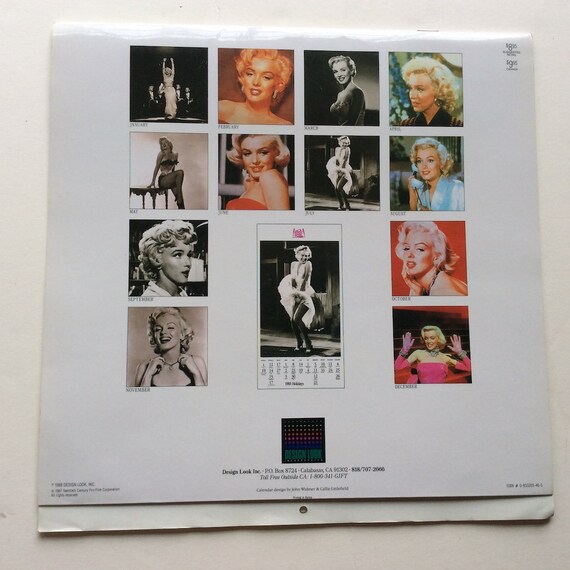 マリリンモンロー 特大 ポスター 1988 カレンダー 1988 Marilyn Monroe Calendar: 20th Century Fox Movie Stills - Etsy