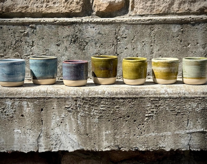 Ceramic Espresso Cup: Wheel-Thrown Stoneware, 3 oz • Minimalist Pottery