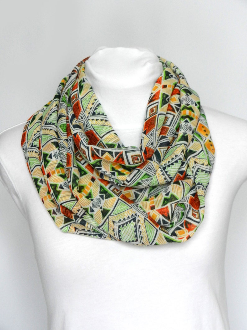 Infinity Scarf Femmes Foulards Pour Son Foulard Léger Cadeau Pour Femmes Boho Imprimé Foulard Printemps Écharpes Idées Cadeaux Pour Enseignant Écharpe Aztèque image 1