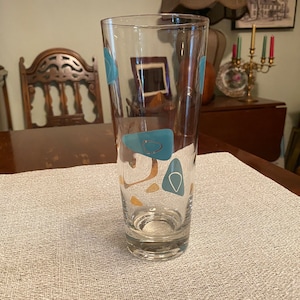 Federal Glass Atomic Amoeba Turquoise-Blue Boomerang with 22k Gold  - Glasses